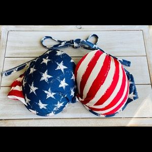 Xhilaration American Flag Bikini Top